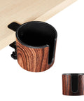 Two Pack Desk Cup Holder Clamp On No Tools Needed For 40oz Tumblers Anti Spill Fits Desks From 0.2 To 2 Inches Thick Easy Install Walnut Finish