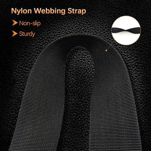 Close-up of black nylon strap texturing in Shotgun Sling With 15 Shell Holder For 12 Gauge Beefy Durable Rifle Sling