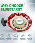 Pull Start Recoil Starter For Predator 212cc And 173cc OHV Engines, featuring durable red housing and black pull handle.
