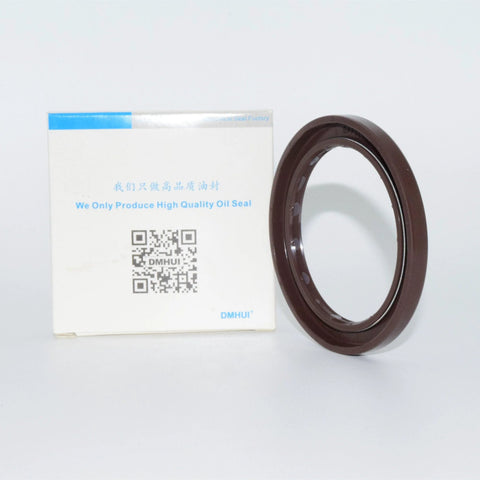 Front view of brown rubber DMHUI rotary shaft oil seal for hydraulic pump, size 60-80-7/5.5mm.