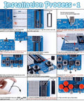 Hands On Soldering Practice Kit For A DIY Game Device With Four Classic Style Games Beginner STEM Learning Kit For Teens And Adults Learn Soldering PCB Basics Clear Instructions And Quick Start Guide installation process steps