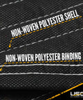 Close-up texture of Heavy Duty 12 Pack Large Moving Blankets 80 X 72 Inches Black Polyester, showing non-woven shell and binding.