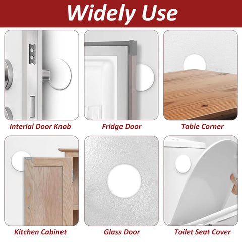 White Round Door Knob Wall Shield Self Adhesive Protector, Heavy-Duty Impact-Resistant Wall Guard For 3 Inch Standard Size, Prevent Dents Dings And Scratches, Easy Install, Perfect For Home And Apartment Walls