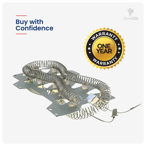 DC47-00019A Heating Element Replacement For Samsung Electric Dryers And Whirlpool Models with one-year warranty badge