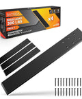 Rock Solid 16 Inch Countertop Support Brackets 4 Pack Tough As Nails Steel Knee Wall Braces With Clean Electrostatic Finish and Rounded Safety Corners for Kitchen Islands and Bath Vanities showing four flat steel brackets with screws.