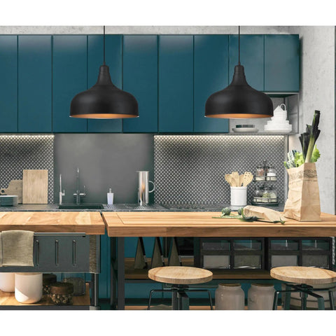 Modern kitchen with pendant lights using G40 Dimmable LED Filament Globe Bulb 6.5W 60W Equivalent Clear Glass Medium Base For Pendants And Decorative Fixtures Mercury Free Energy Saving Light