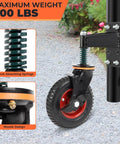 Eight Inch Gate Wheels With Brake 360 Degree Swivel Spring Loaded 600 Lbs Capacity Built Tough Gate Wheel for Metal Swing Gates