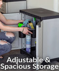 Beast Of A Heavy Duty Freestanding Resin Garage Storage Cabinet With Adjustable Shelf In Gray, Real Space Saver For Laundry Room