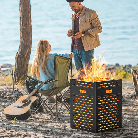 Heavy Duty 63 Gallon Burn Barrel Fire Pit For Outdoors 30 Inch Incinerator Barrel Burn Cage for yard bonfire by the lake