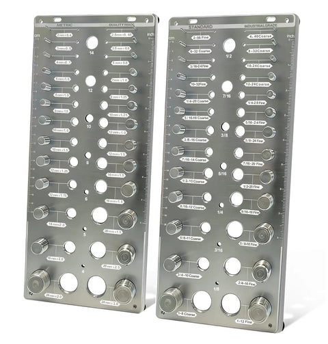 66 In One Nut And Bolt Thread Checker Set Pro Grade With 26 Metric Bolt Sizes 26 SAE Bolt Sizes And 14 Drill Bit Gauges