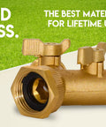 Morvat brass 2-way Y-splitter for garden hose with dual on/off valves