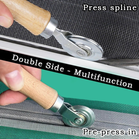 Screen Roller Tool With Bearing For Window Mesh Repair And Replacement, Spline Tool For Installing And Replacing Screens, close-up view
