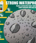 Killer Wet Look Stone and Concrete Sealer 1 Gallon High Gloss Finish showing water droplets on a textured surface.