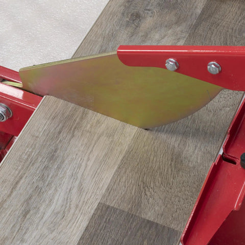 DIY Ready Laminate And Vinyl Plank Cutter For 8 Inch Boards showing zinc plated steel blade cutting laminate