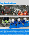 Heavy Duty Cable Puller Sheave For Industrial Laying High Load Wire Tugger Pulley shown in various industrial uses