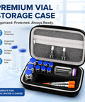 Grab And Go Vial Storage Case For Fridge And Travel Holds 7x 3ml 3x 10ml And 1x 30ml Vials With Mesh Pocket Organizer Black Case