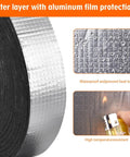 Self Adhesive Foam Pipe Insulation Tape 2 Inch Wide By 33 Feet Outdoor Aluminum Foil Finish Easy Peel And Stick Winter