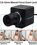 8MP USB Camera High Speed 30FPS 2.8-12mm Zoom Lens With 4X Optical Zoom For Close Up Golf Swing Shots, front view