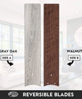 Chism Ceiling Fan 52 Inch Gun Metal With Lit LED Light Kit Bulbs Included, reversible blades in walnut and gray oak finish