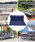Porch Swing Cushion Set For Outdoor 2 To 3 Seater Benches Waterproof Garden Patio Bench Pad With Ties 4 Inch Thick Cozy Durable