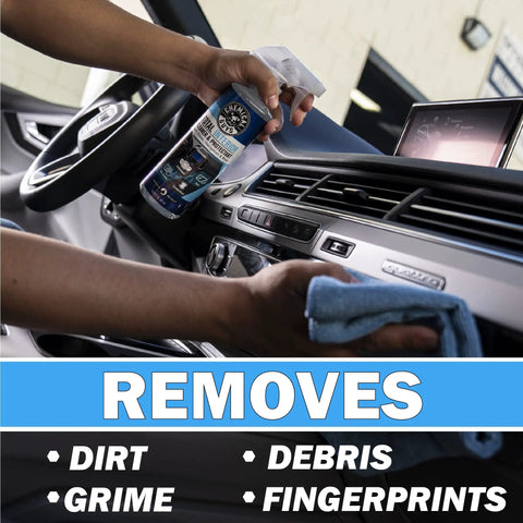 All In One Interior Cleaner And Protectant For Cars, 16 Oz Two Pack, Safe On Leather Vinyl Plastic Rubber And Glass, Delivers A Fresh Showroom Finish For Dash And Interior Surfaces. Cleaning car dashboard and console
