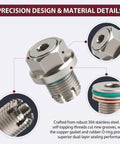 M14.1-1.5 Oversize Piggyback Oil Drain Plug Bolt Kit self-tapping 304 stainless steel with O-rings and washer