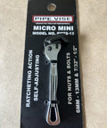 Right Sized Self Adjusting Pipe Wrench With Smooth Ratchet Action And Knuckle Saving Grip crafted from heavy duty chrome vanadium steel on packaging.