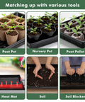 Upgraded 10 Pack Plant Growing Trays For Seed Starting And Microgreens No Holes No Leakage Durable Reusable Plastic tray with pots and soil tools