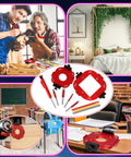 9 Piece Router Corner Radius Template Set Pro Grade For Woodworking With R10 To R50 Aluminum Corner Jig Templates displayed