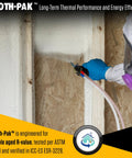 Top Shelf Closed Cell Spray Foam Insulation Kit Two Component Polyurethane Sealer With 15 Ft Hose application on wall cavity.