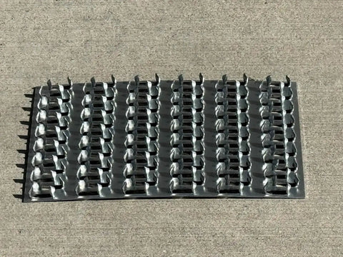 Rock Solid Four By Six Inch Steel Mending Plates For Wood Framing 19 Gauge Heavy Duty Steel Hot Dipped Galvanized Finish Tough As Nails For Pressure Treated Lumber Diy Structural Reinforcement And Construction Jobs Pack Of Two Hundred laid flat showing details.