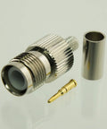 Reverse Polarity TNC Female Crimp Coax Connector RG58 Cable with Teflon Insulator Gold Plated RF Pin Nickel Plated Body 2 Pack