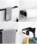Dope 4-Piece Brushed Nickel Bathroom Hardware Set With 24-Inch Towel Bar Hand Towel Holder Toilet Paper Holder And Robe Hook