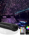6W Sound Activated 550pcs Fiber Optic Car Star Ceiling Lights Kit With 9.8ft 0.03in Fibers, Waterproof Headliner Lights