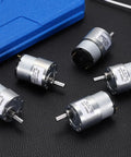 5 units of 6V High Torque DC Gear Brushless Motor With Micro Speed Reducer, Model JGB37-520, on black surface
