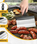 Heavy Duty Stainless Steel Griddle Scraper With Five Inch Handle For Outdoor Grills And Flat Top Cleaning Durable BBQ Scraper Tool
