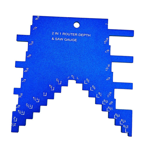 2 In 1 Router Depth And Saw Gauge For Woodworking Pro Grade Aluminum Step Depth Gauge With Laser Engraved Readouts