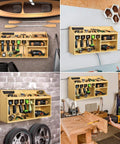 Power Tool Organizer And Storage Cabinet With Wooden Drill Charging Station All In One Wall Mount Rack And 3 Shelves For Workbench