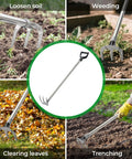 Pro Grade Garden Hoe With 77 Inch Adjustable Handle for heavy duty weeding, cultivating soil, clearing leaves, and trenching