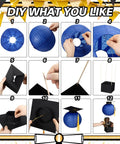 DIY assembly guide for Six Set Graduation Table Centerpieces With Hot Air Balloon Paper Lanterns And Tassel Caps Royal Blue