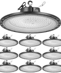 10 Pack LED High Bay Lights 150W 21000LM 5000K Beast Bright UFO Warehouse Shop Lights IP65 Waterproof 100 277V
