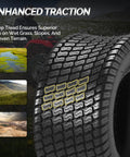 16x6.50 8 Lawn Mower Tires Set Of 2 4PR Turf Tubeless For Lawn And Garden Utility Vehicles Compatible With Most Mowers And Small UT Vs Turf Friendly Grip Pattern And Heavy Duty Traction, deep tread