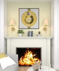 Battery Operated Dimmable Wall Sconce Set Of 2 With Remote Control and USB Rechargeable Wall Lamps above fireplace mantel