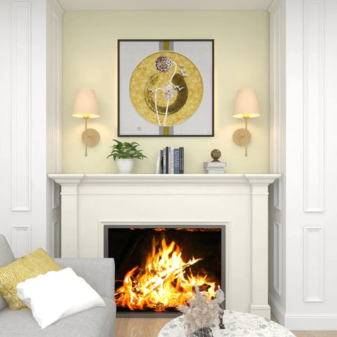 Battery Operated Dimmable Wall Sconce Set Of 2 With Remote Control and USB Rechargeable Wall Lamps above fireplace mantel