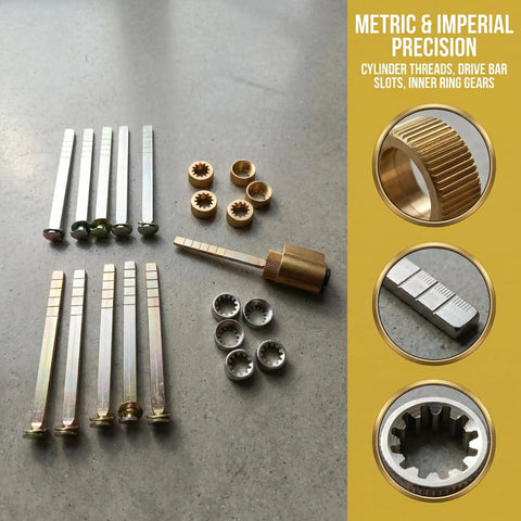 1000 Piece KW1 Pro Grade Rekey Kit with cylinder service tools on display, featuring metric and imperial precision parts.