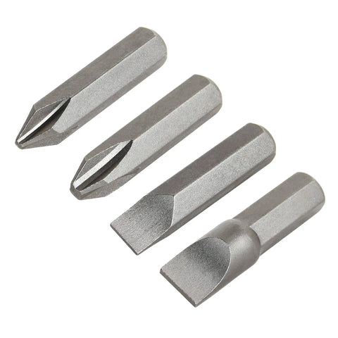 1/2 Inch Drive Impact Driver Set With Extractor Tool For Slotted And Phillips Bits, includes two Phillips and two slotted bits
