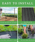 Easy installation steps for Heavy Duty Landscape Fabric Weed Barrier For Garden And Driveway Projects, 3 Ft By 100 Ft Ground Cover Mat