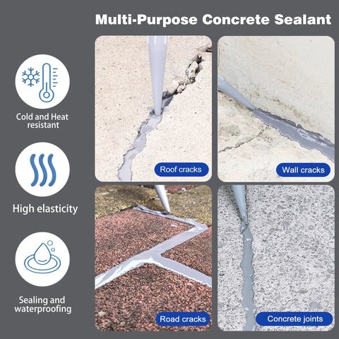 Fast Curing Concrete Crack Filler And Sealant For Driveways And Patios Waterproof Self Leveling Cement Crack Repair used on cracks.