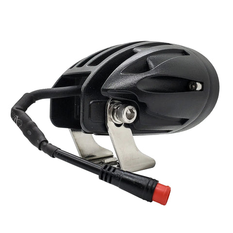 Neon Yellow High Output LED Headlight For E Bikes And E Scooters Street Ready Two Pin Julet Type Plug Fits Rad Power Bikes RadMini RadRover RadExpand RadRunner And More 12V To 60V Compatible Aircraft Grade Aluminum Body