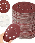50 Pcs 5 Inch 125mm Wet Dry Sanding Discs With Eight Holes For Wood Metal Polishing And Surface Smoothing Tasks stack of abrasive discs